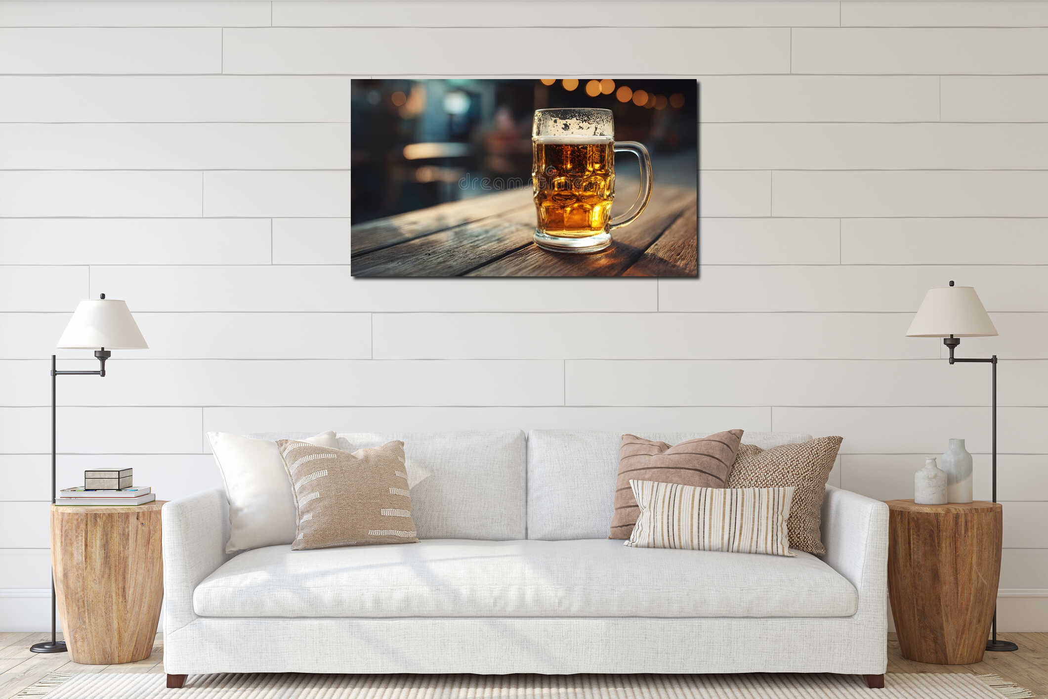 Canvas hanging interior mockup