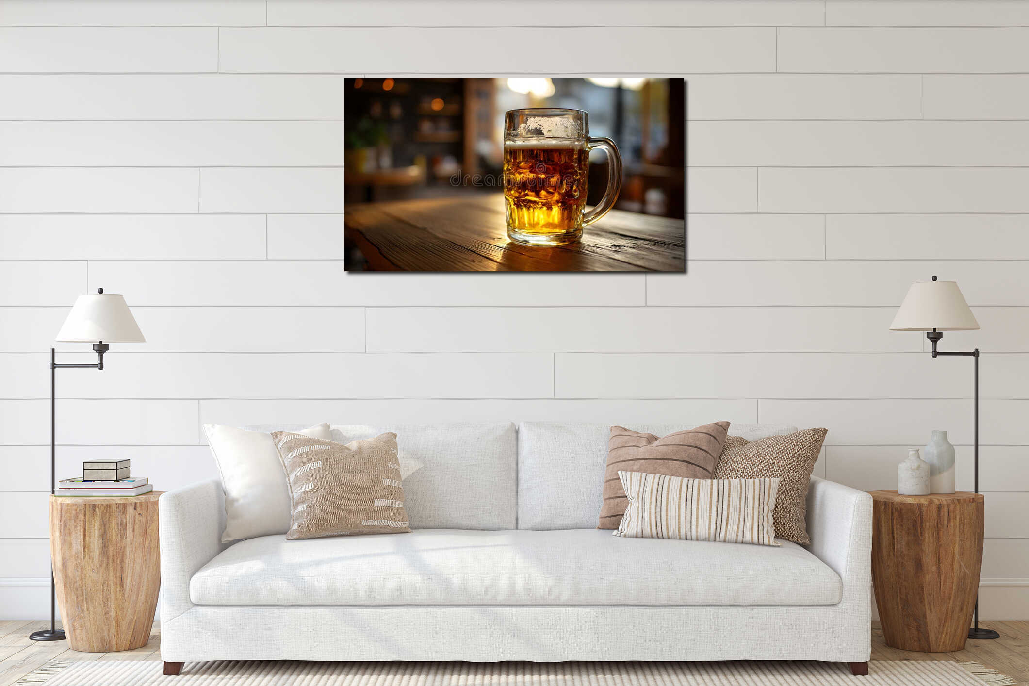 Canvas hanging interior mockup