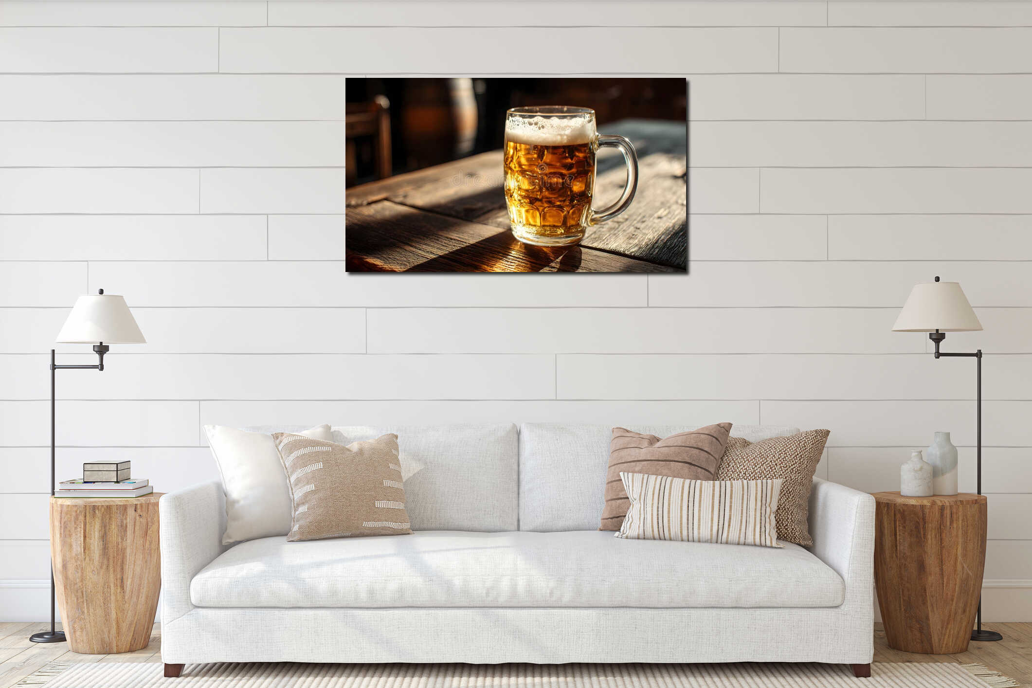 Canvas hanging interior mockup