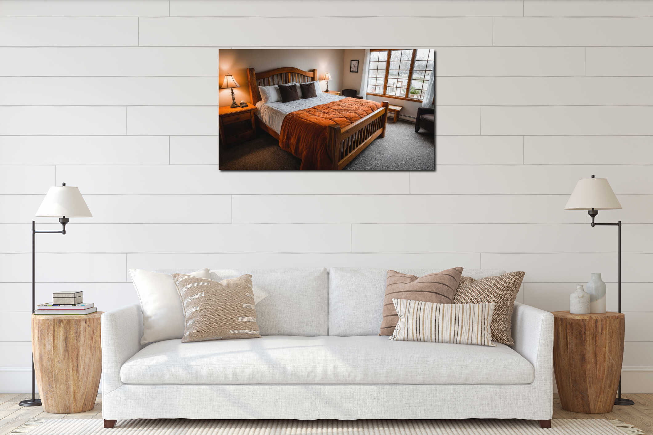 Canvas hanging interior mockup