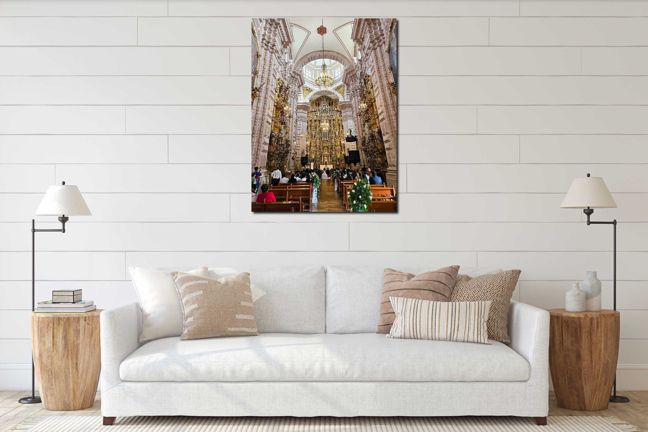Canvas hanging interior mockup