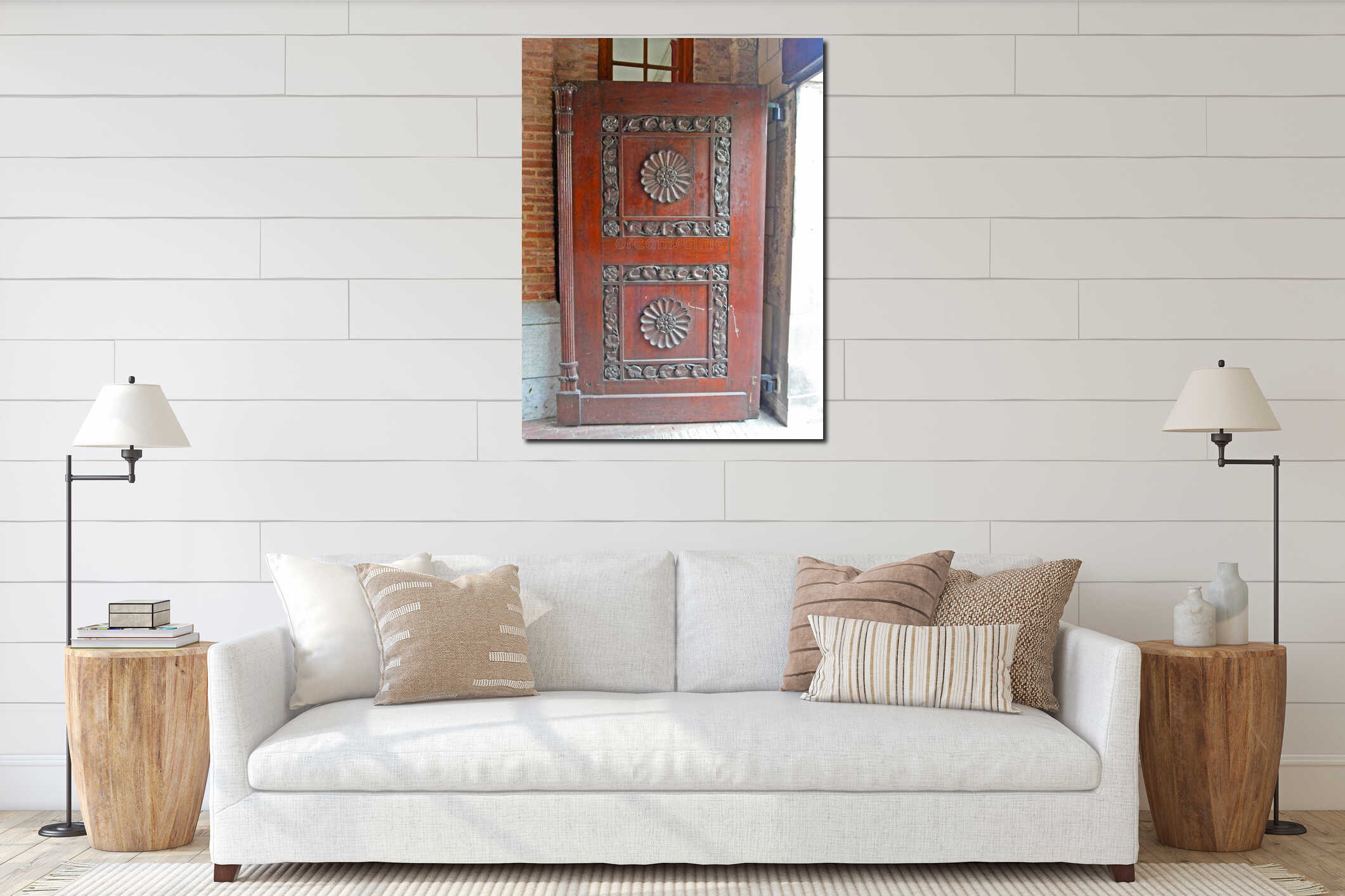 Canvas hanging interior mockup