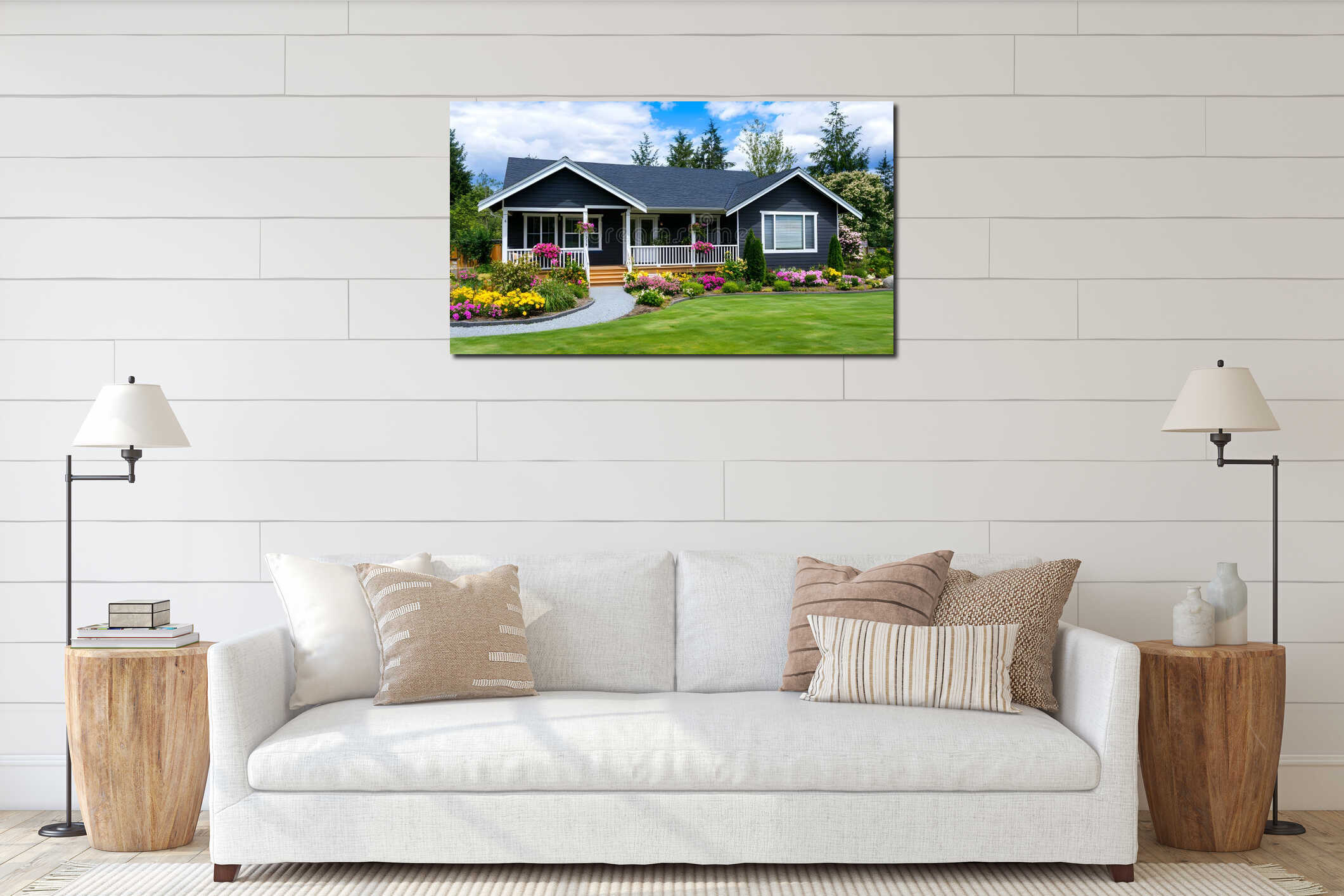 Canvas hanging interior mockup