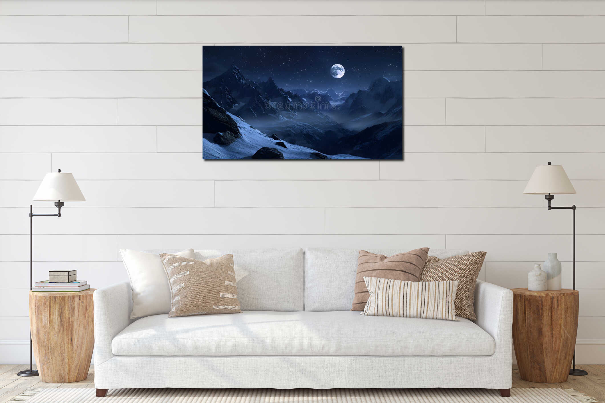 Canvas hanging interior mockup