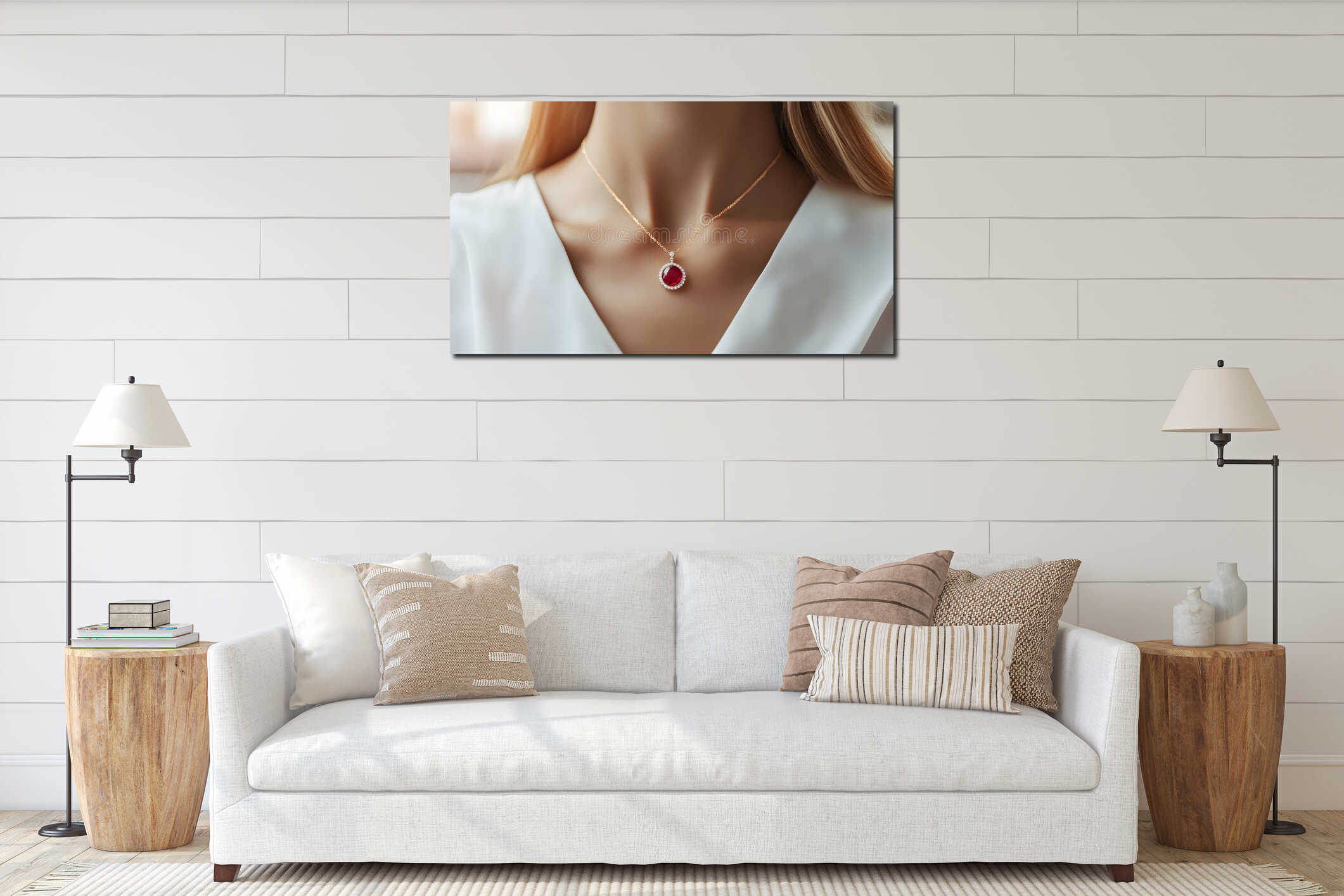 Canvas hanging interior mockup