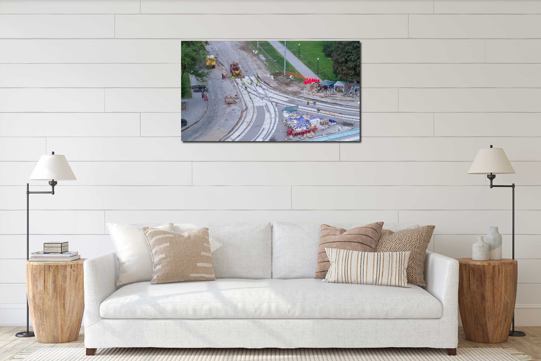 Canvas hanging interior mockup