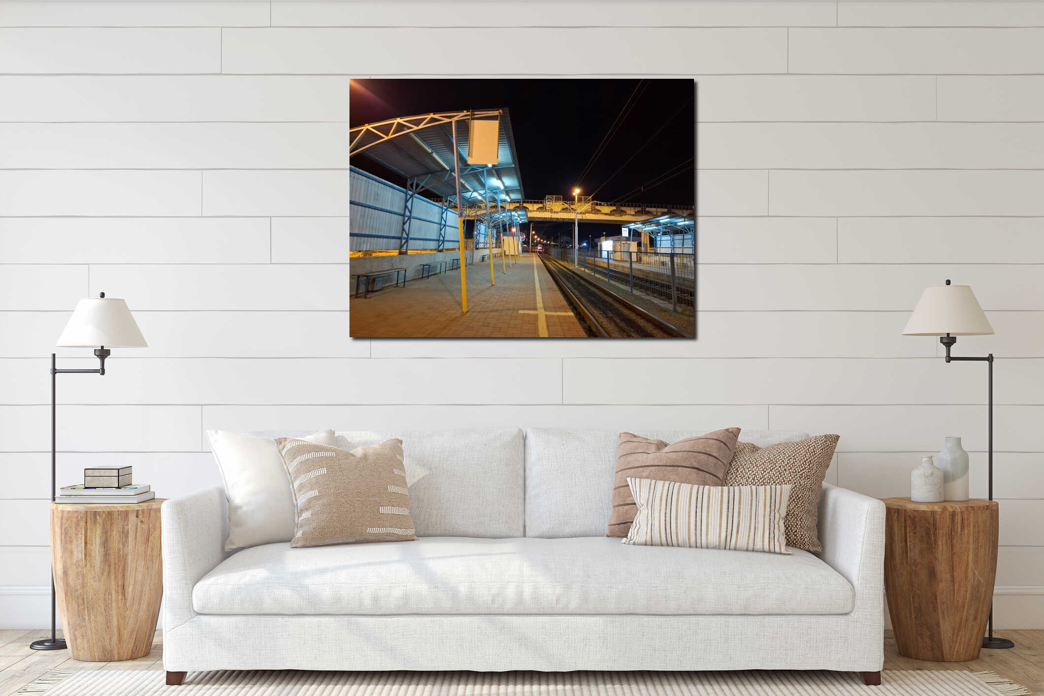 Canvas hanging interior mockup