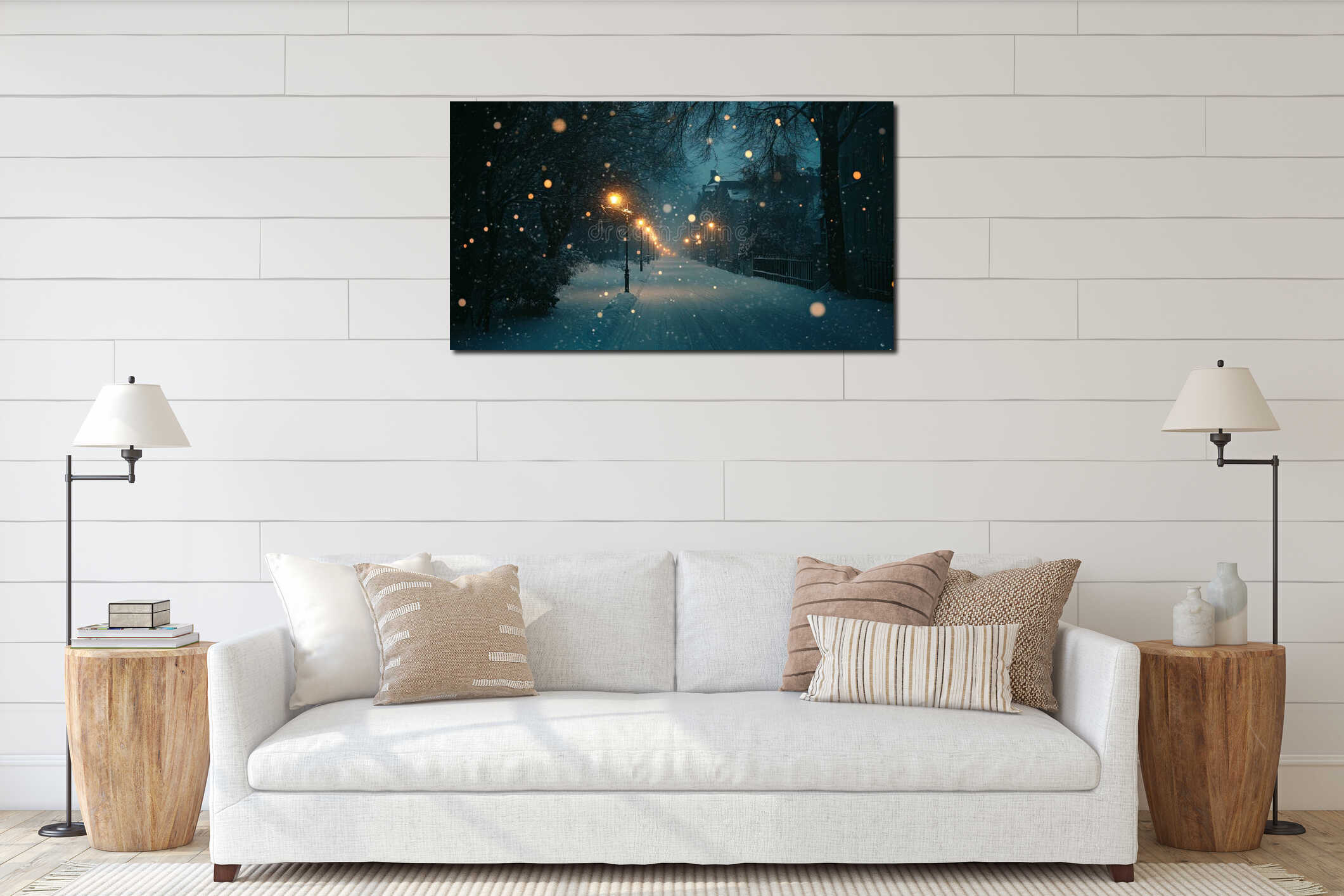 Canvas hanging interior mockup