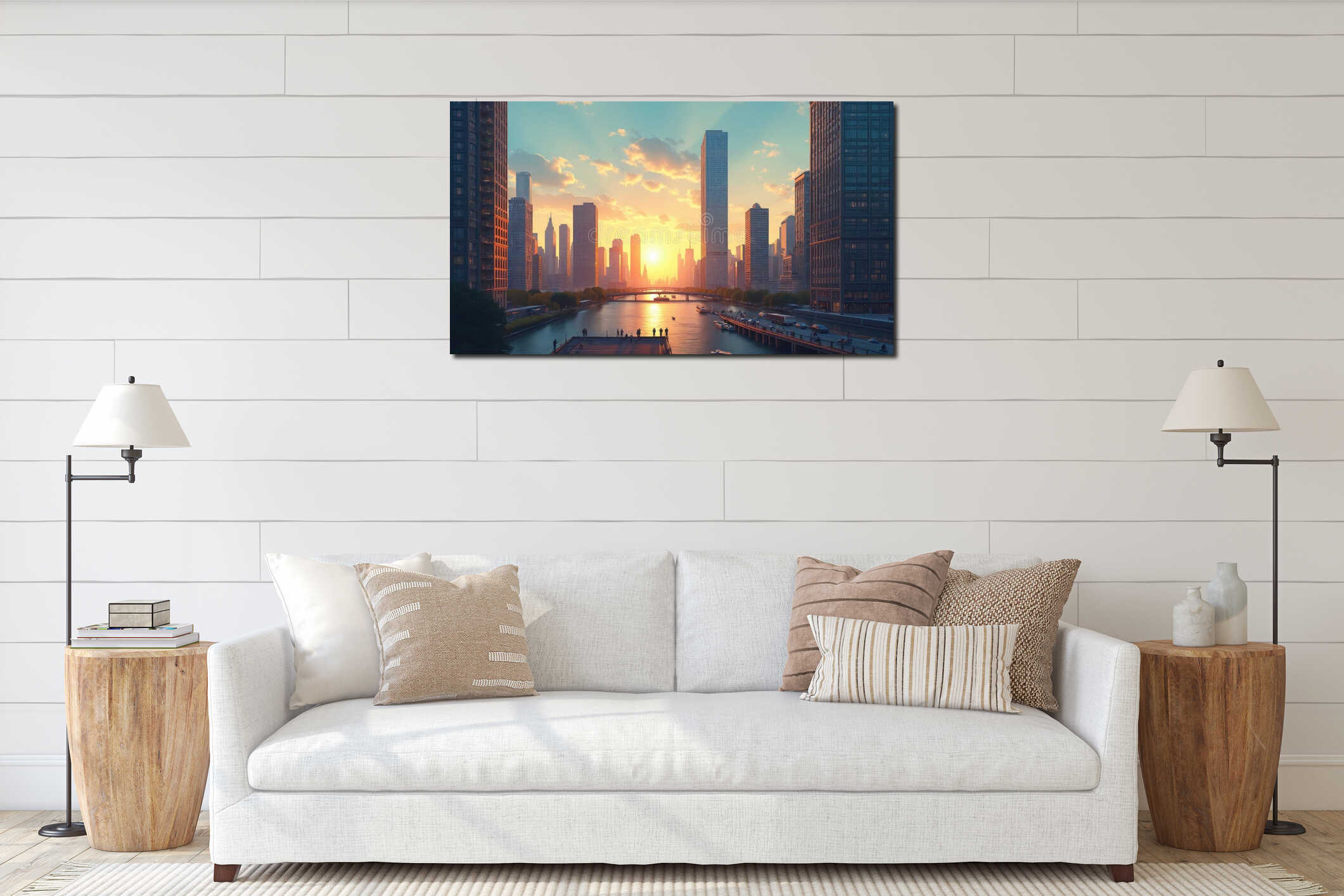 Canvas hanging interior mockup