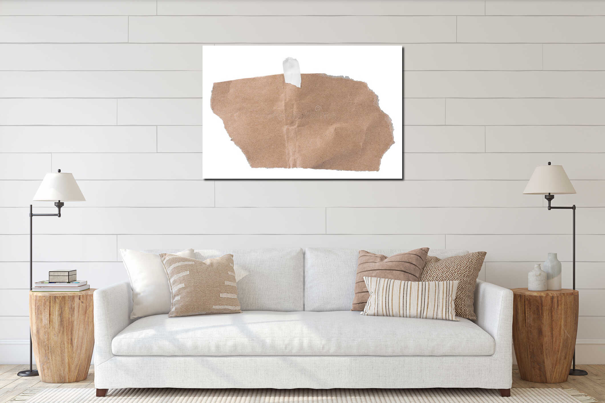Canvas hanging interior mockup