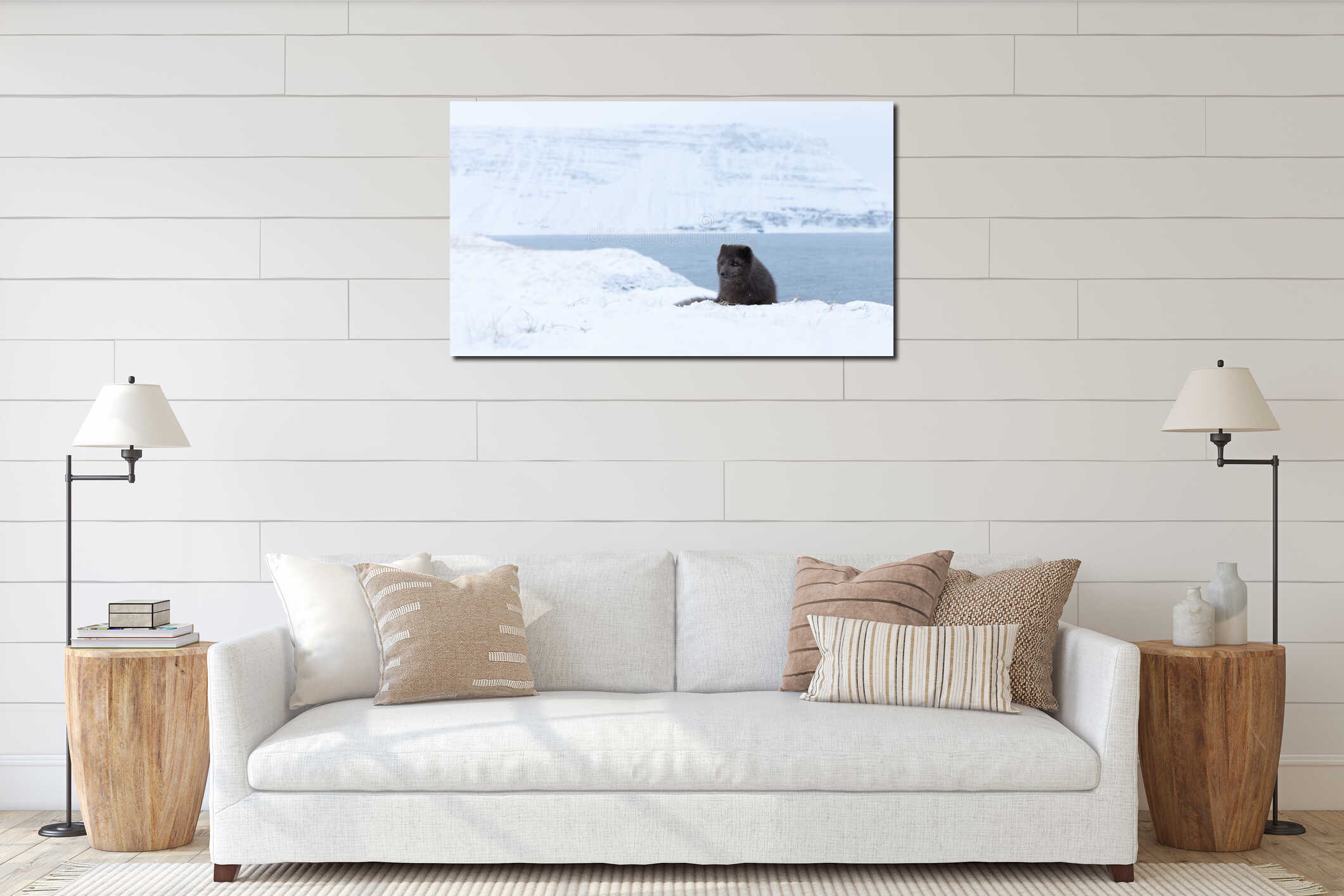 Canvas hanging interior mockup