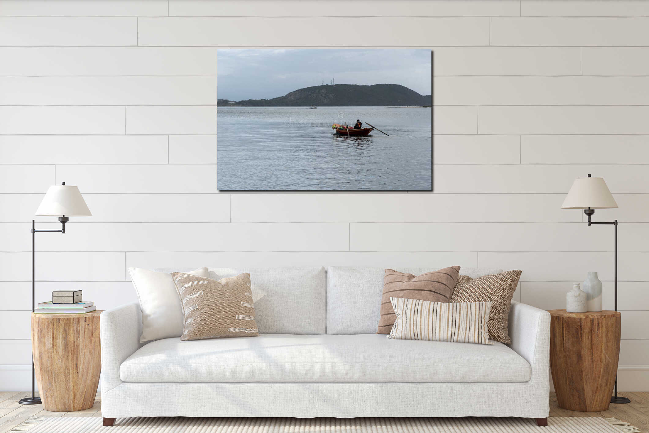 Canvas hanging interior mockup