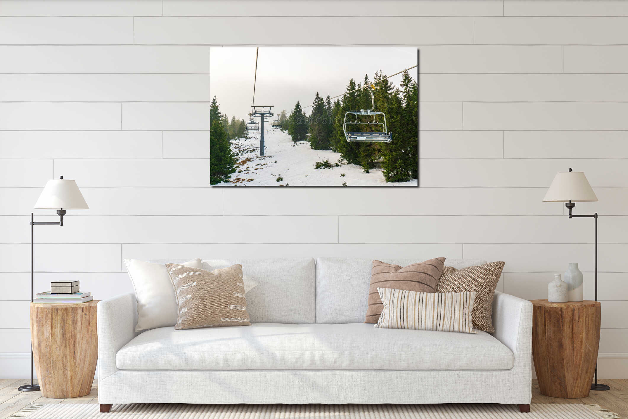 Canvas hanging interior mockup
