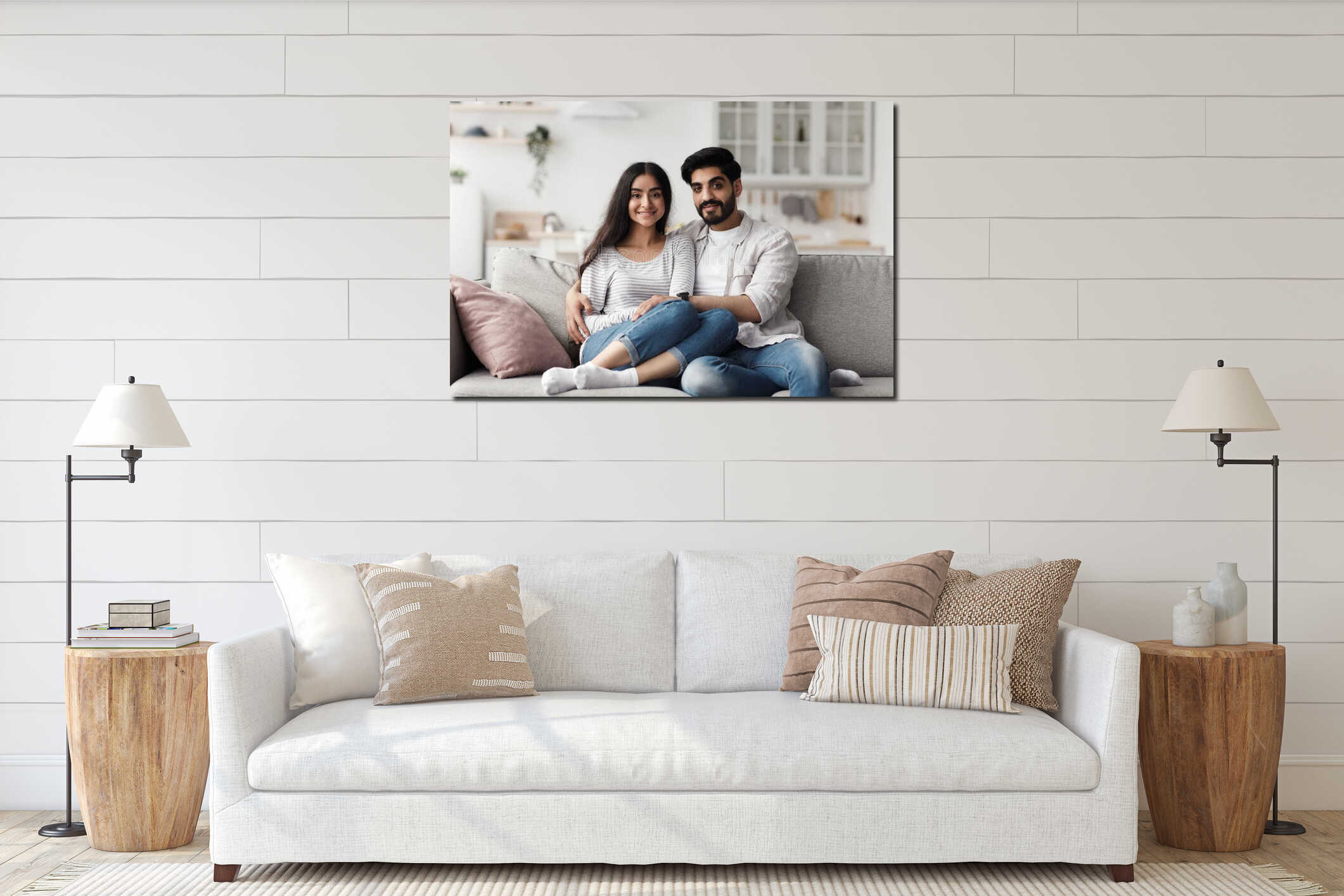 Canvas hanging interior mockup