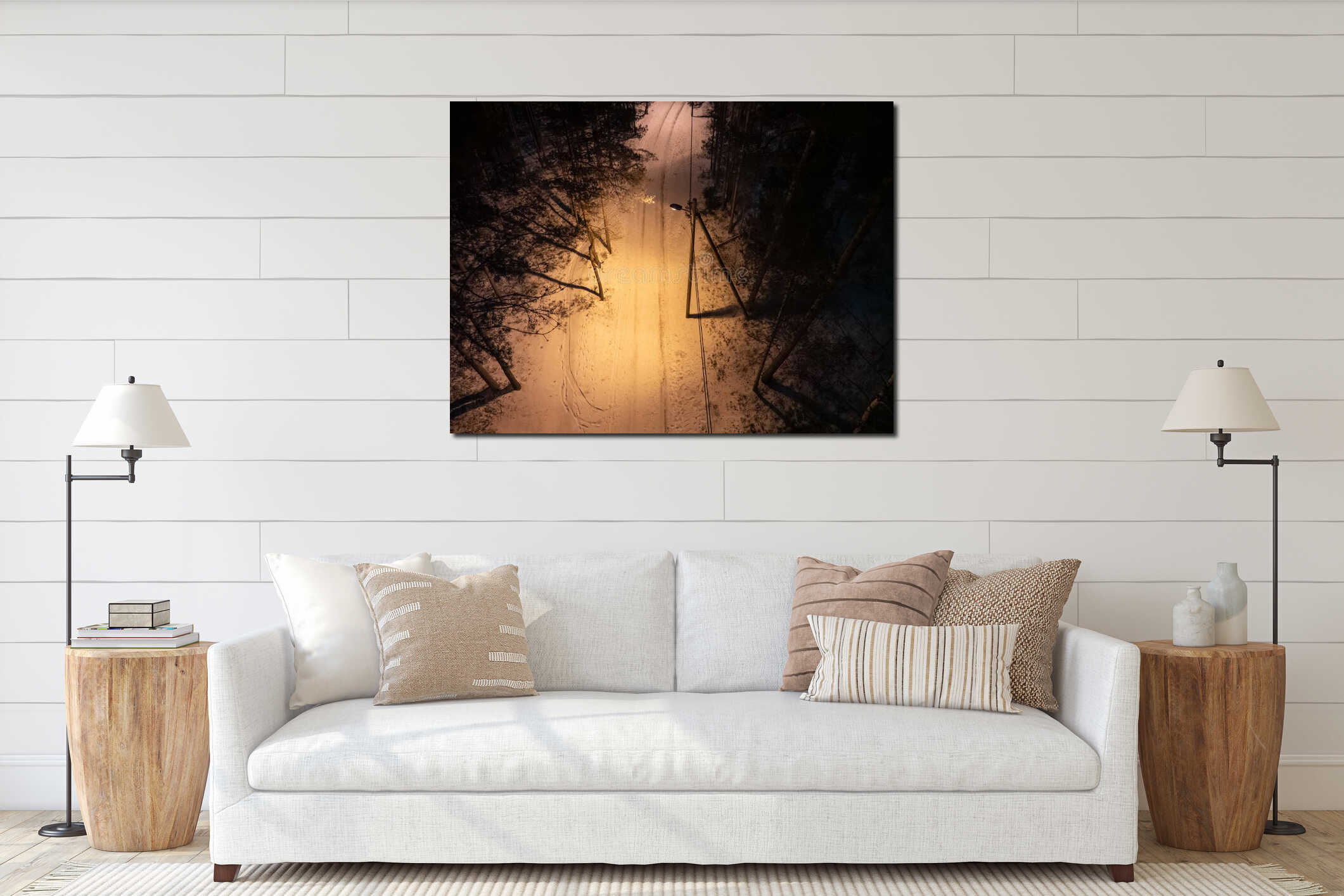 Canvas hanging interior mockup