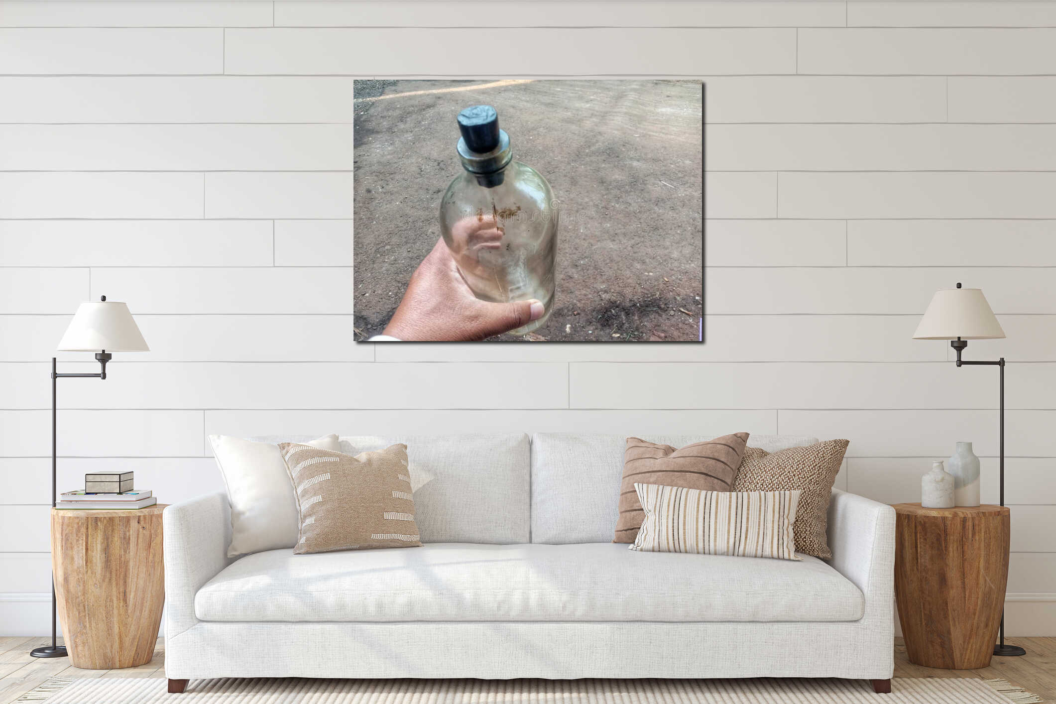 Canvas hanging interior mockup