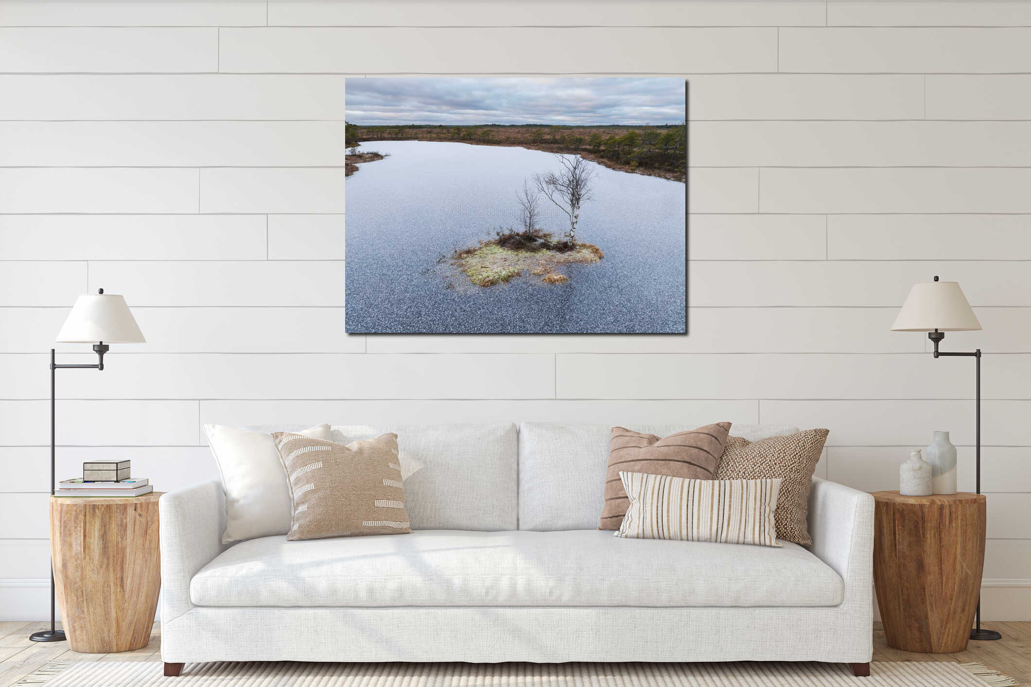 Canvas hanging interior mockup