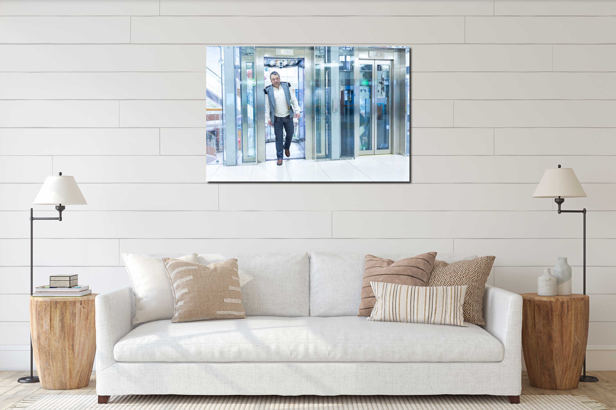 Canvas hanging interior mockup