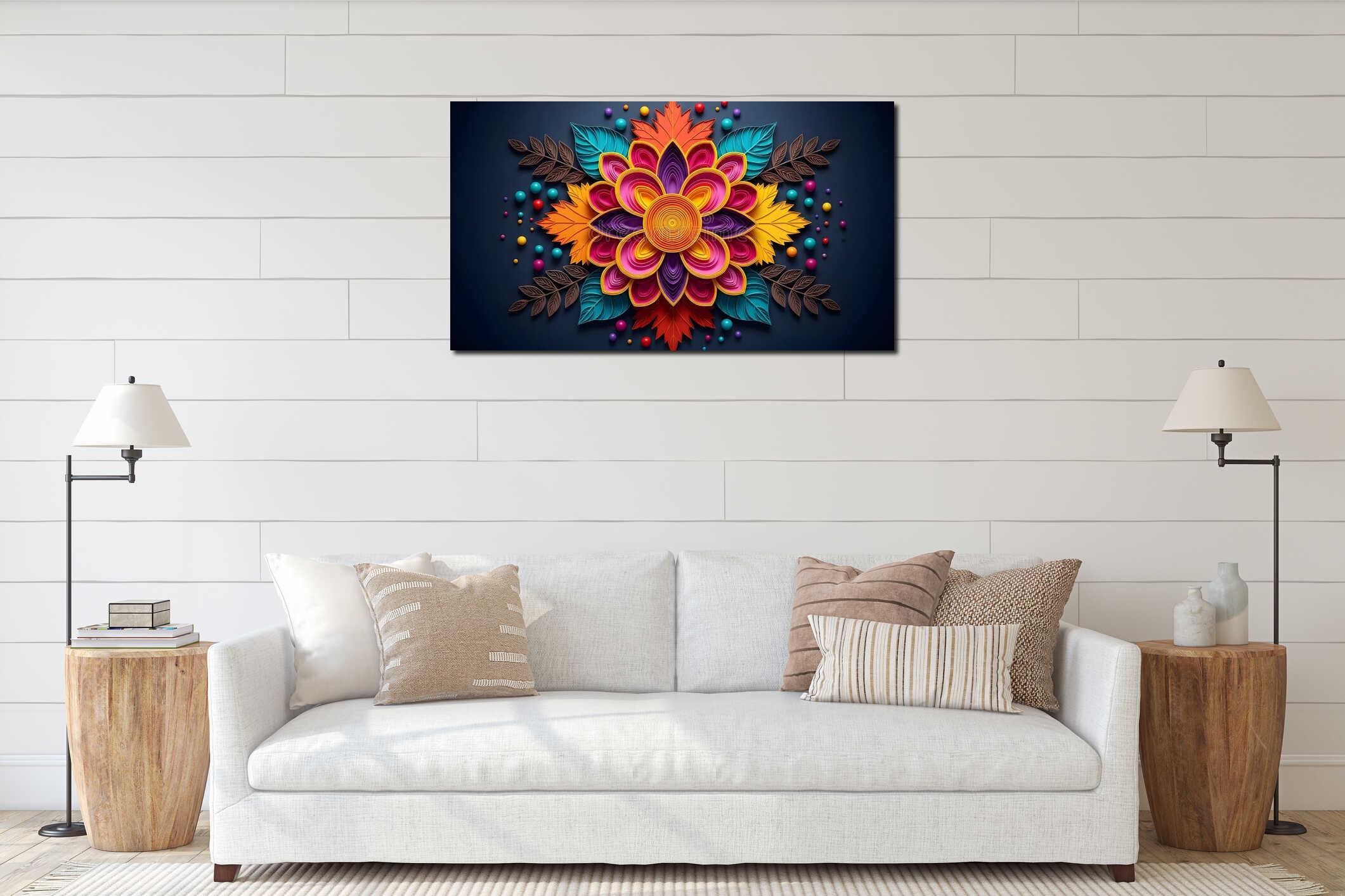 Canvas hanging interior mockup
