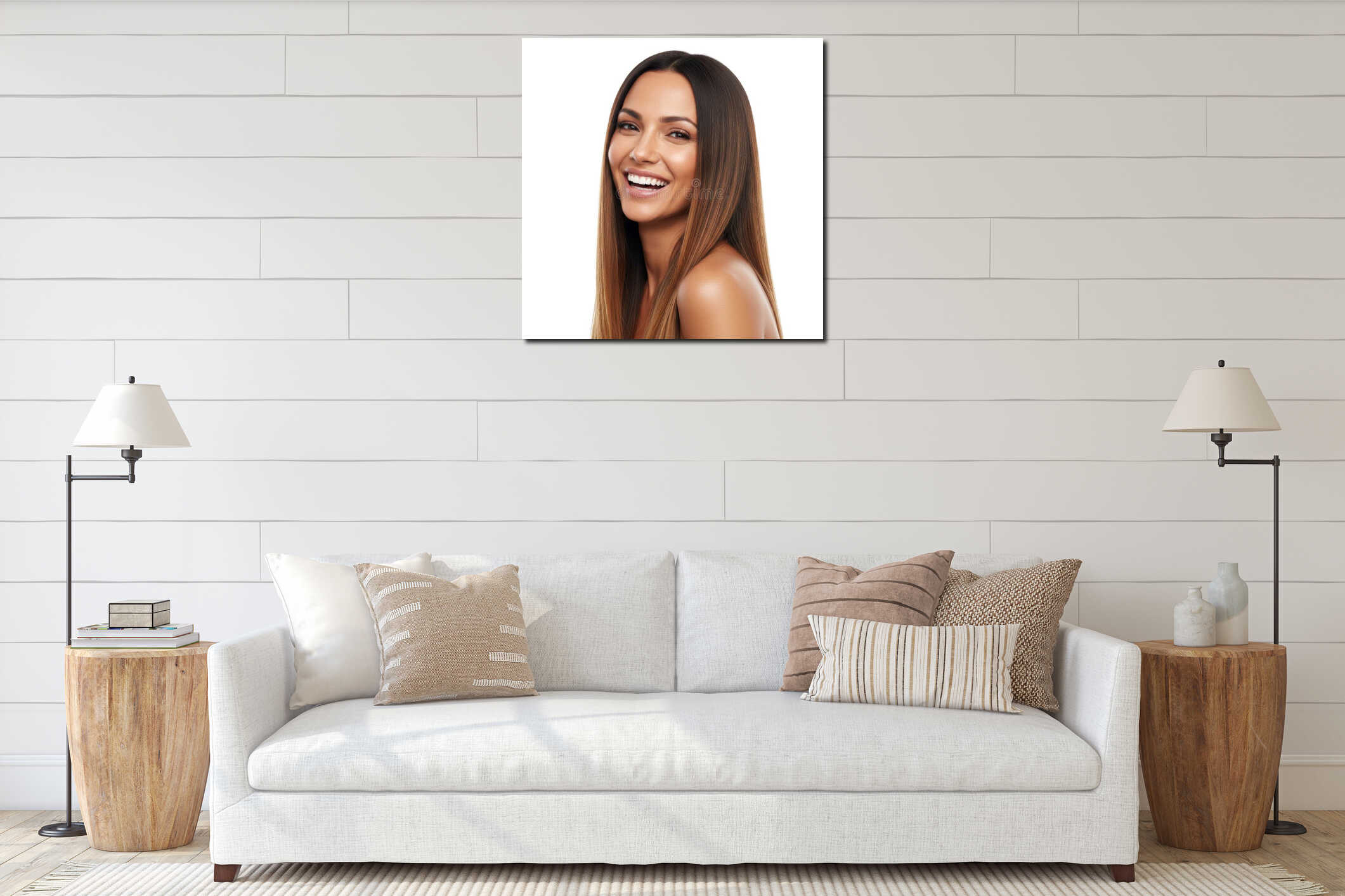 Canvas hanging interior mockup