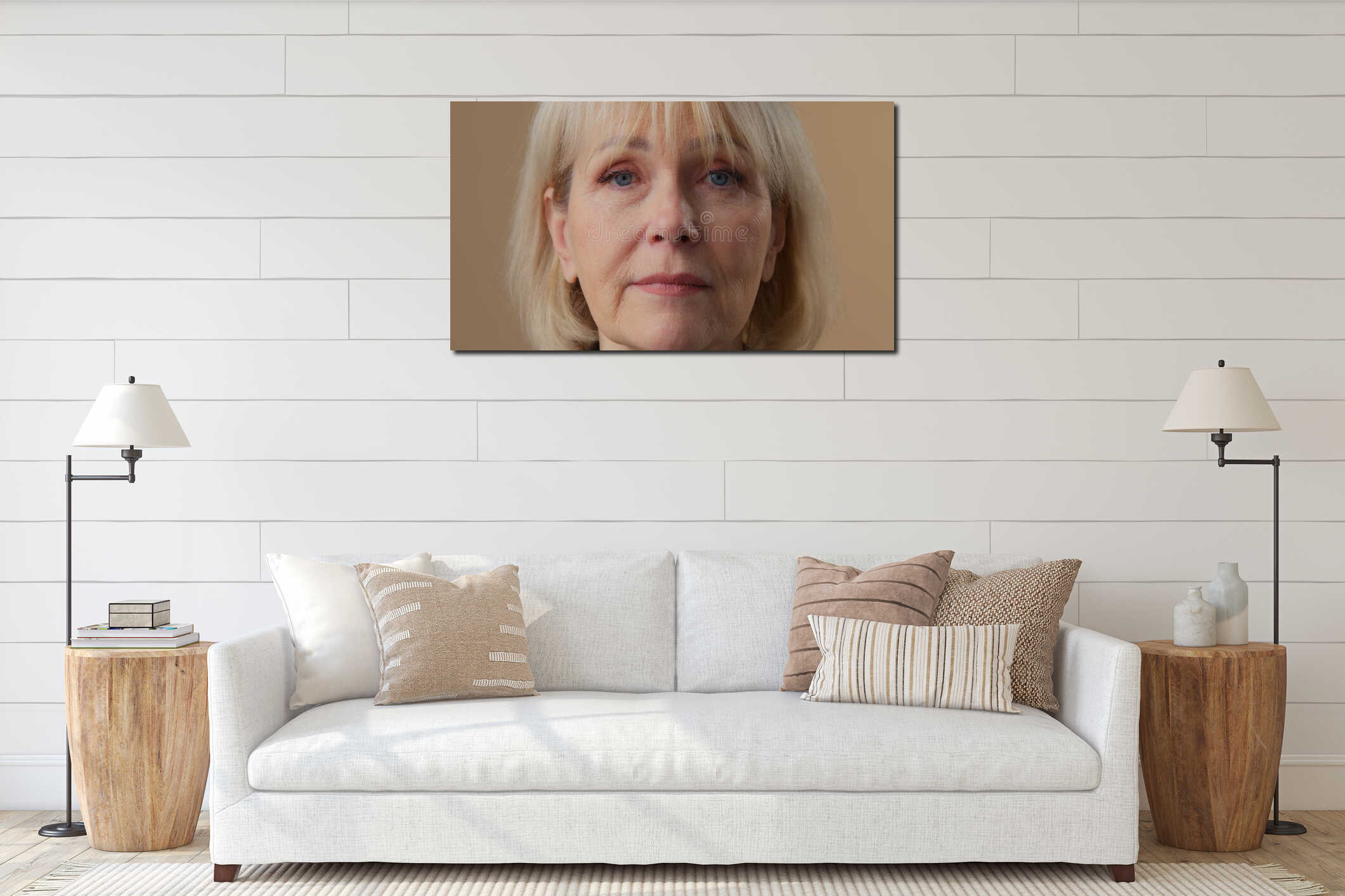 Canvas hanging interior mockup