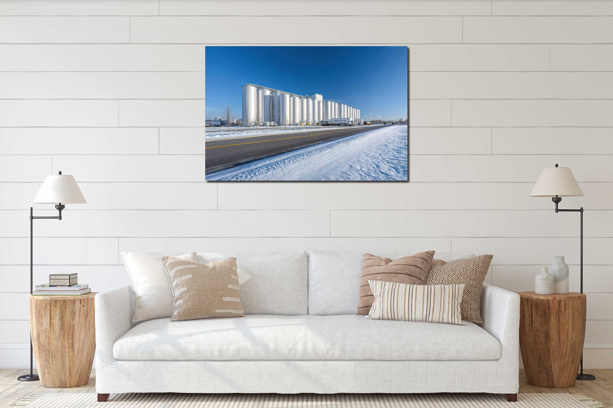 Canvas hanging interior mockup