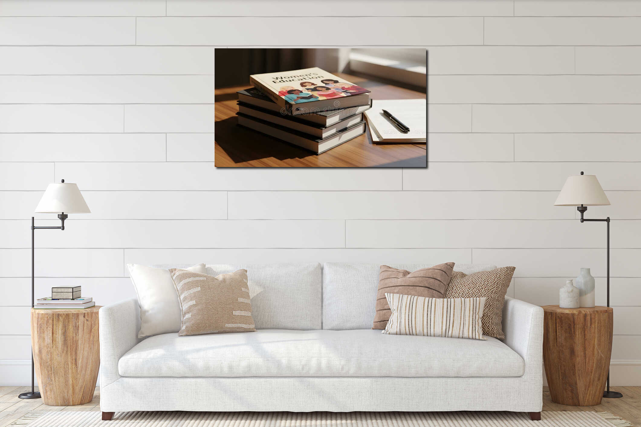 Canvas hanging interior mockup