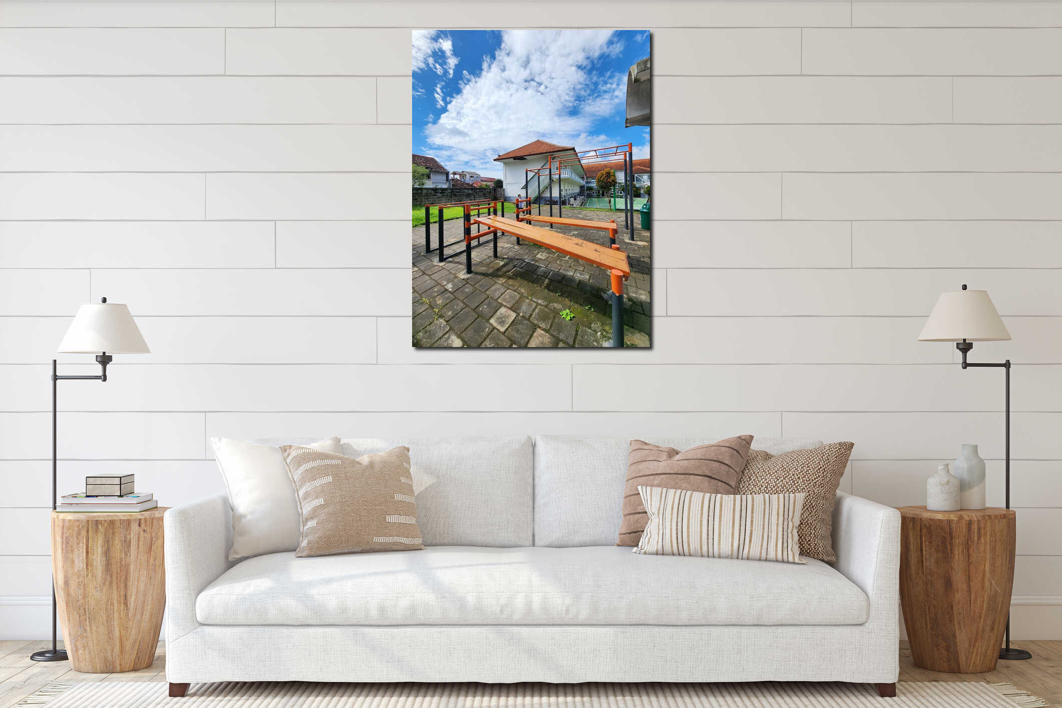 Canvas hanging interior mockup