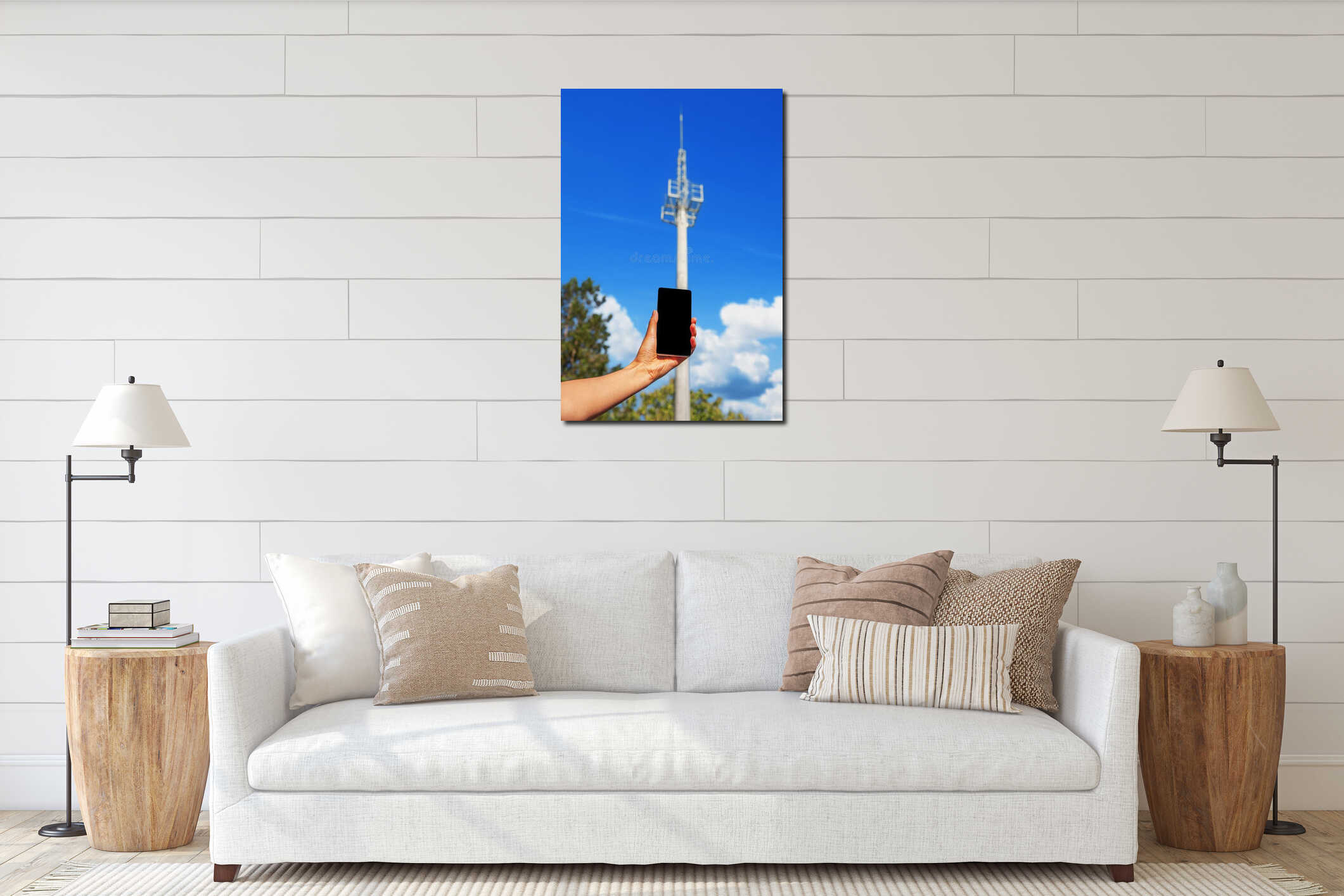 Canvas hanging interior mockup