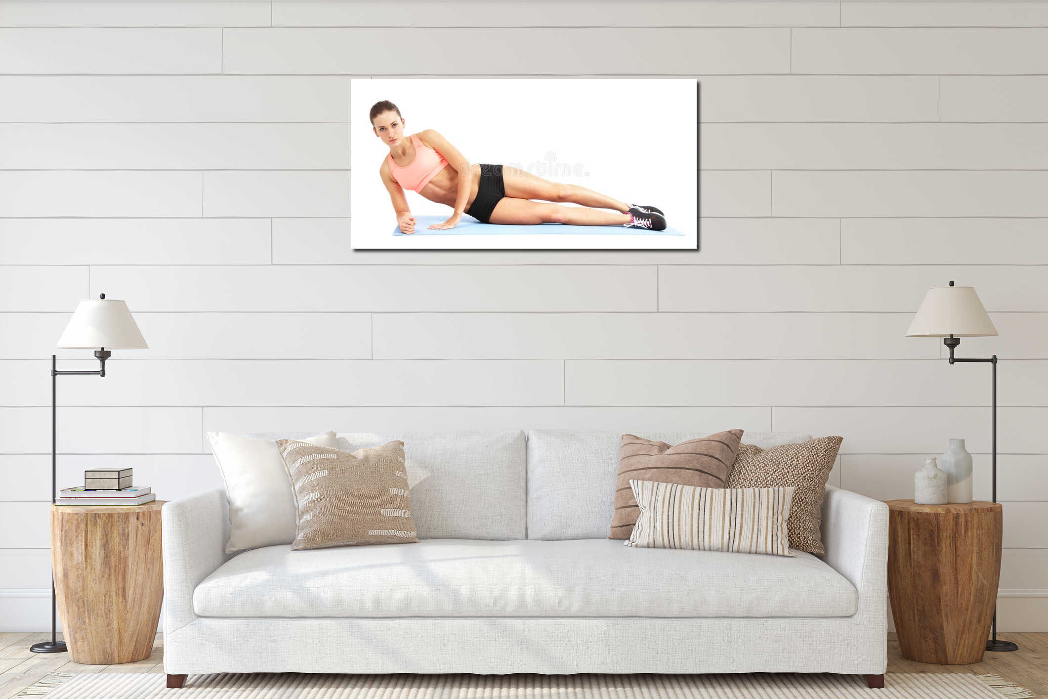 Canvas hanging interior mockup