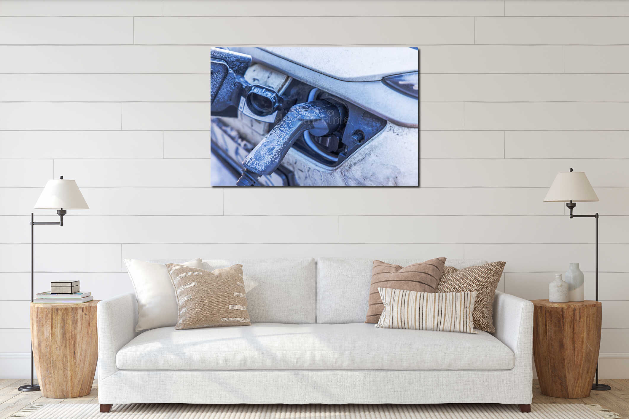 Canvas hanging interior mockup