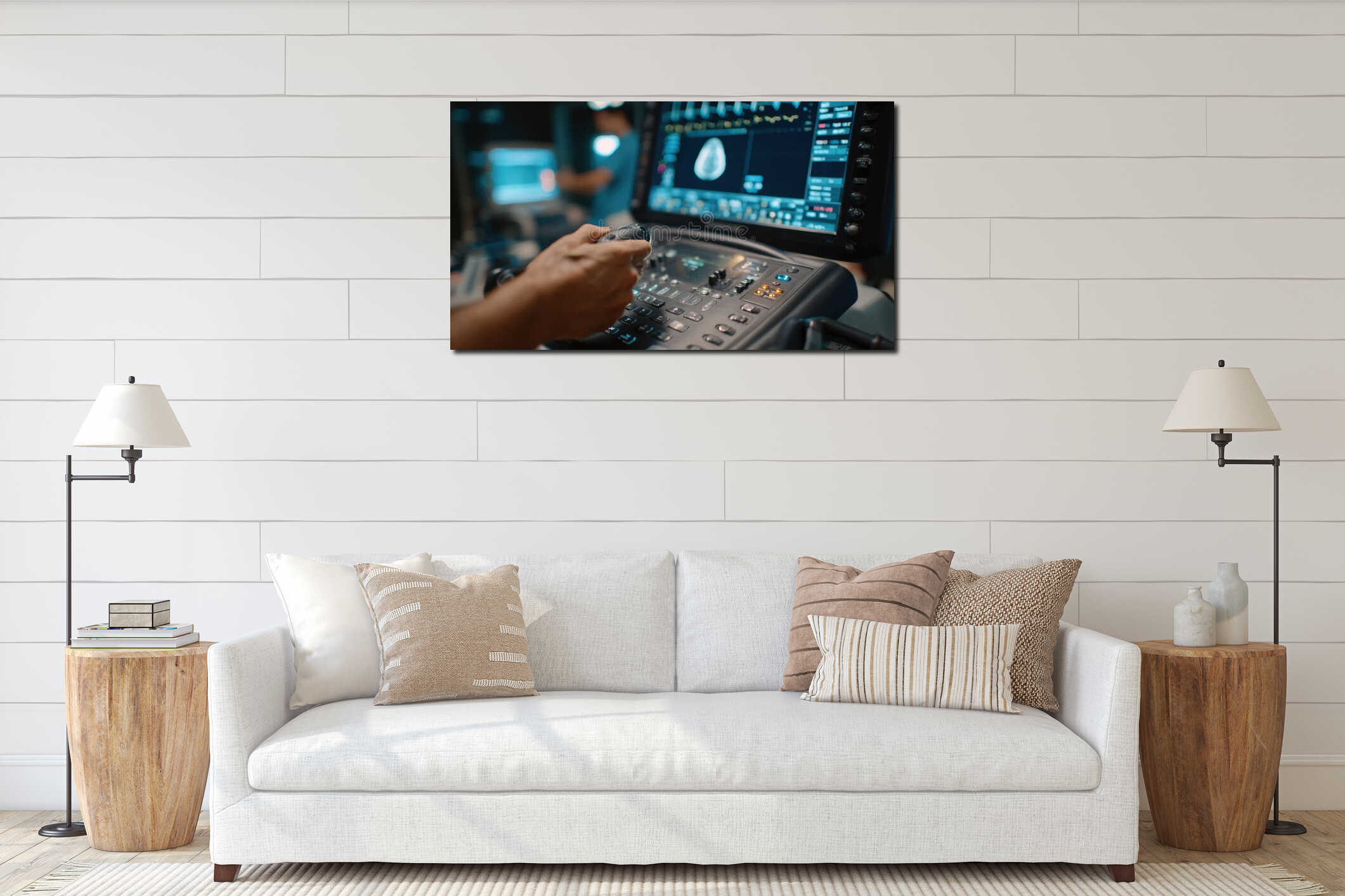 Canvas hanging interior mockup