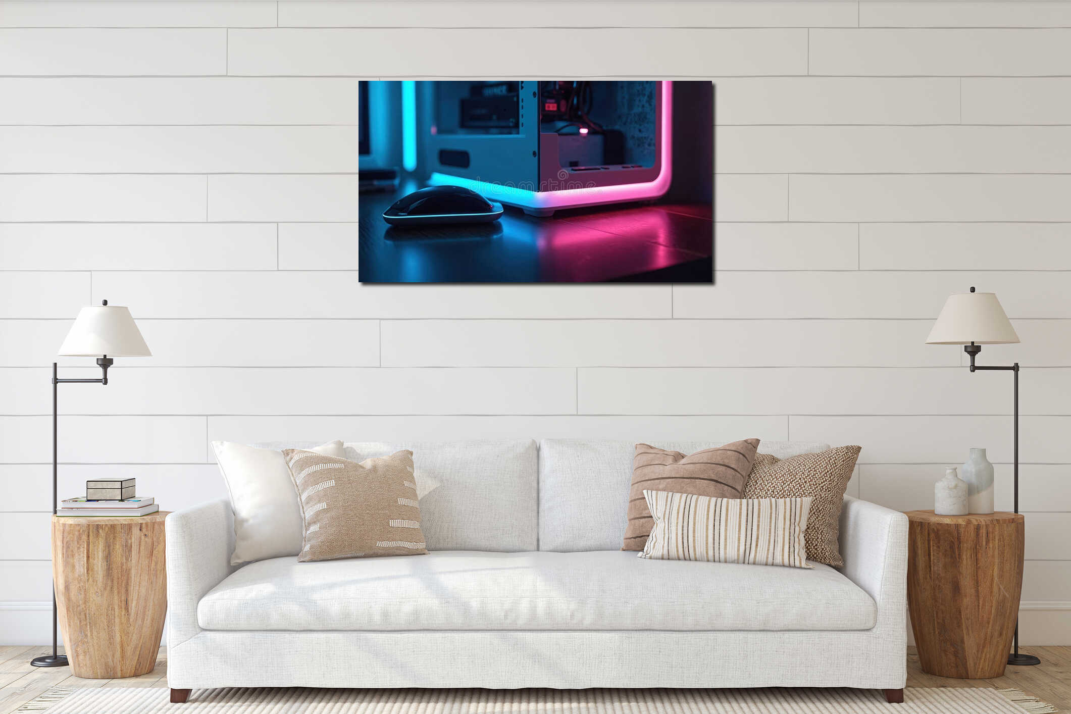 Canvas hanging interior mockup