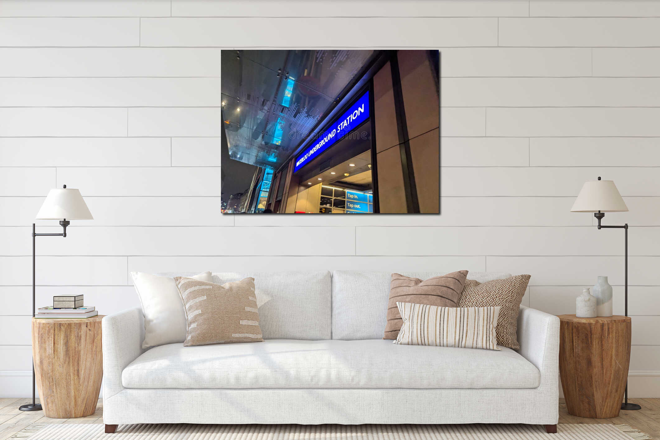 Canvas hanging interior mockup