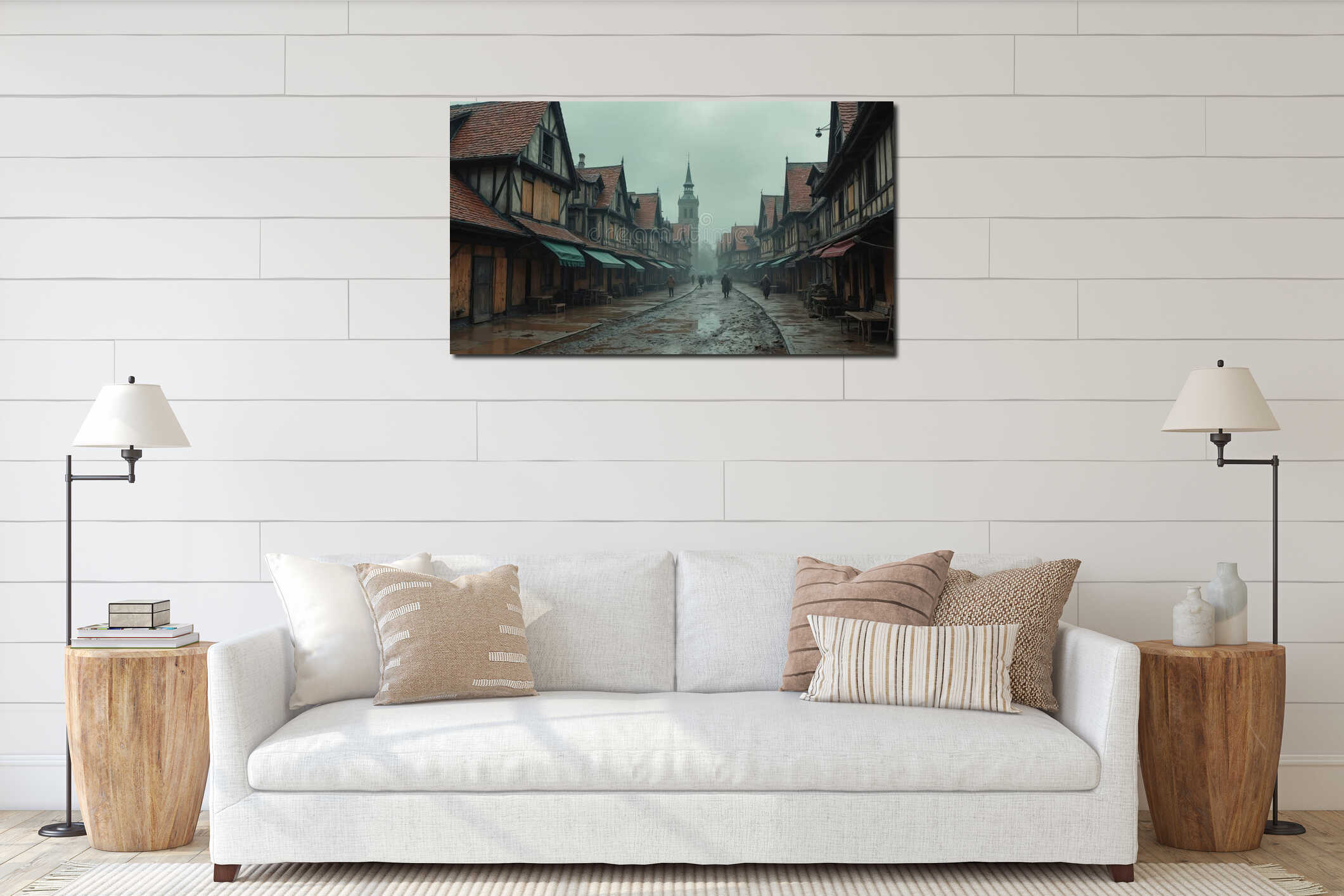 Canvas hanging interior mockup