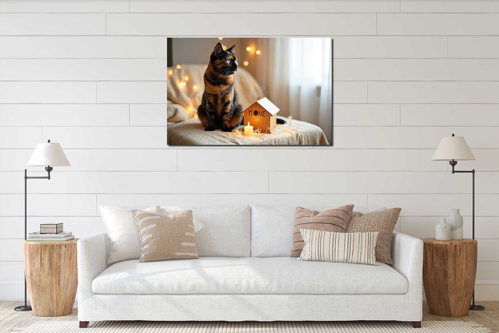Canvas hanging interior mockup