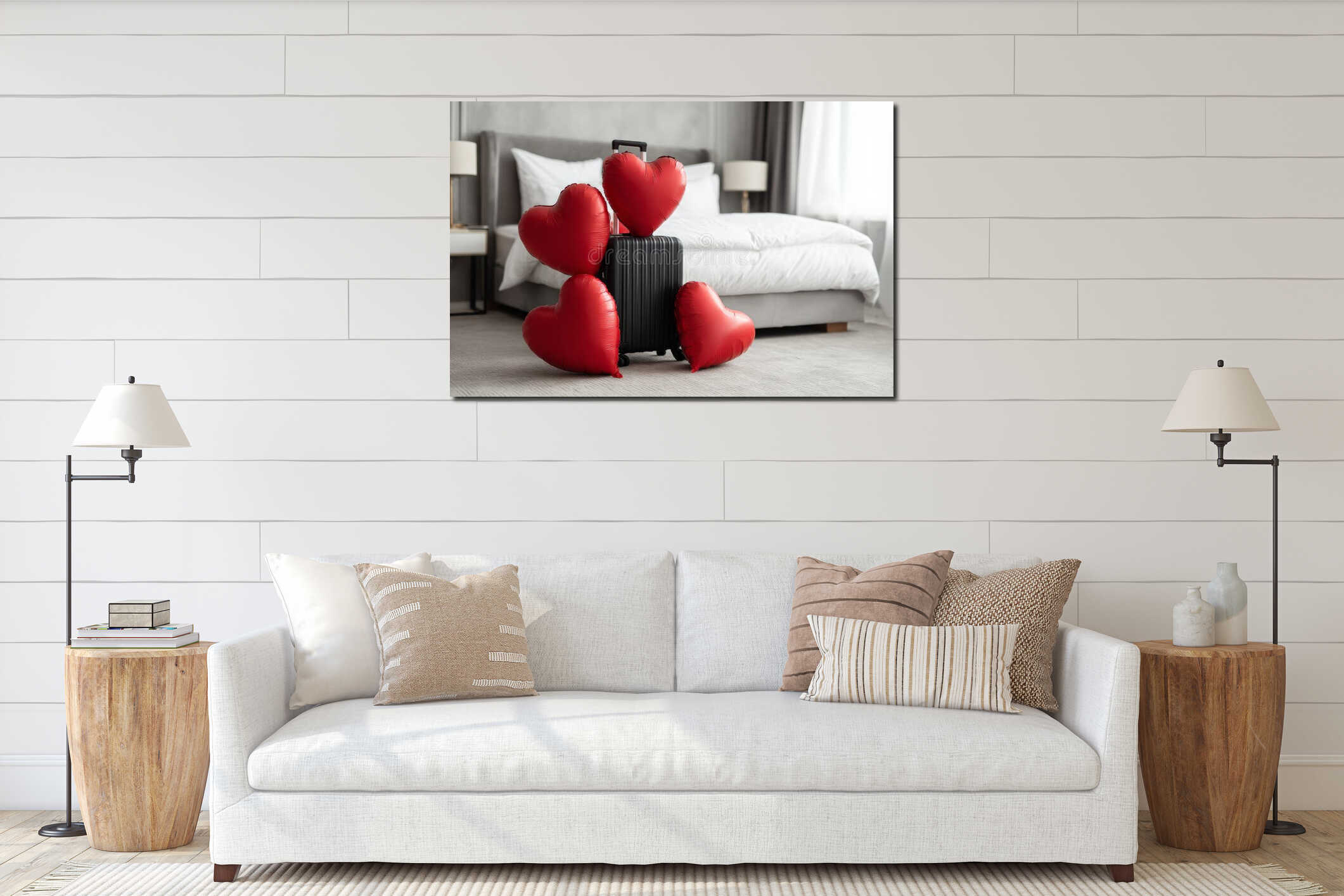 Canvas hanging interior mockup