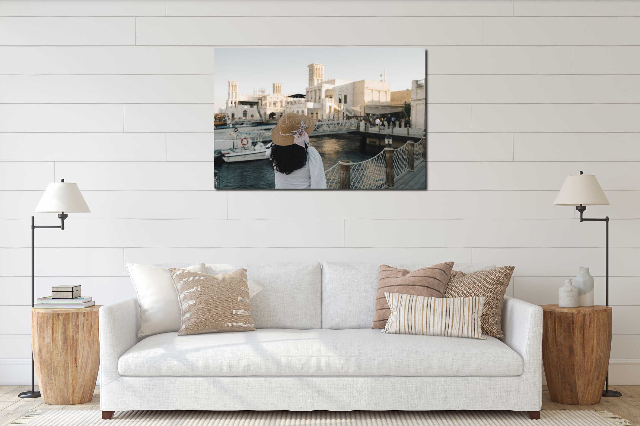 Canvas hanging interior mockup