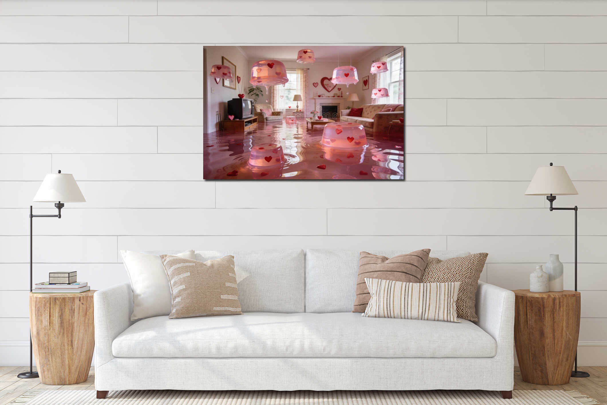 Canvas hanging interior mockup