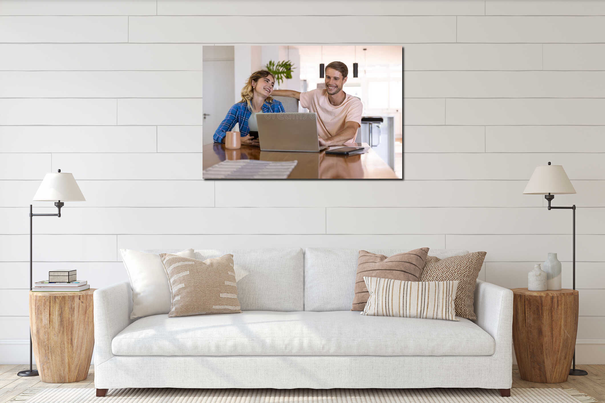 Canvas hanging interior mockup