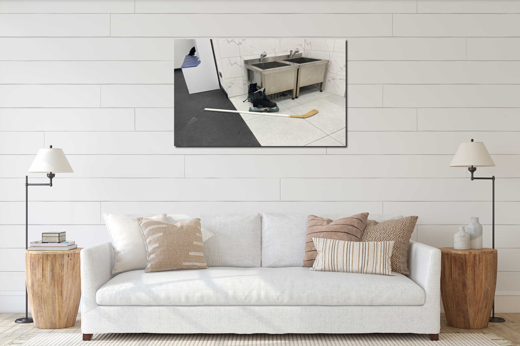 Canvas hanging interior mockup