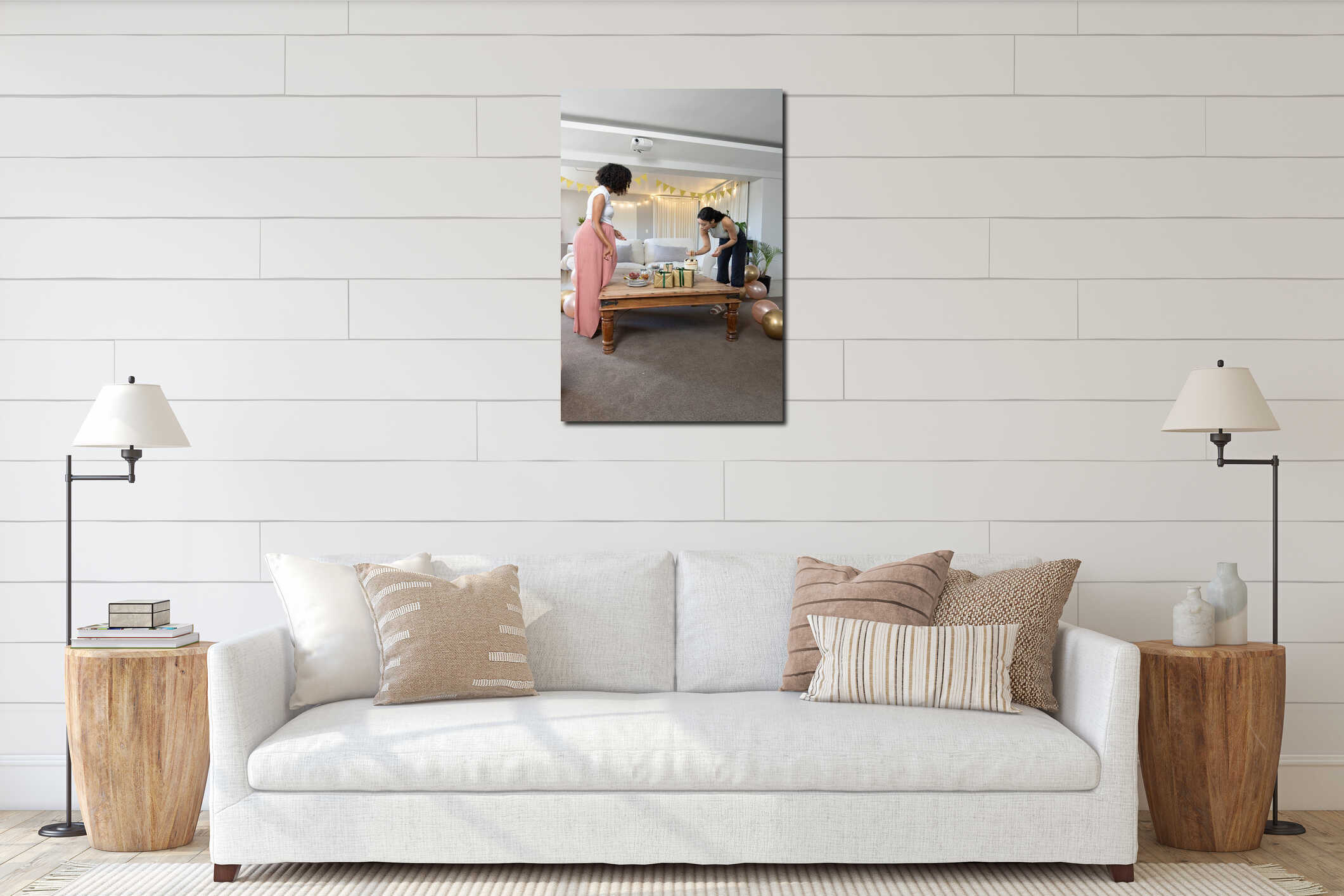 Canvas hanging interior mockup