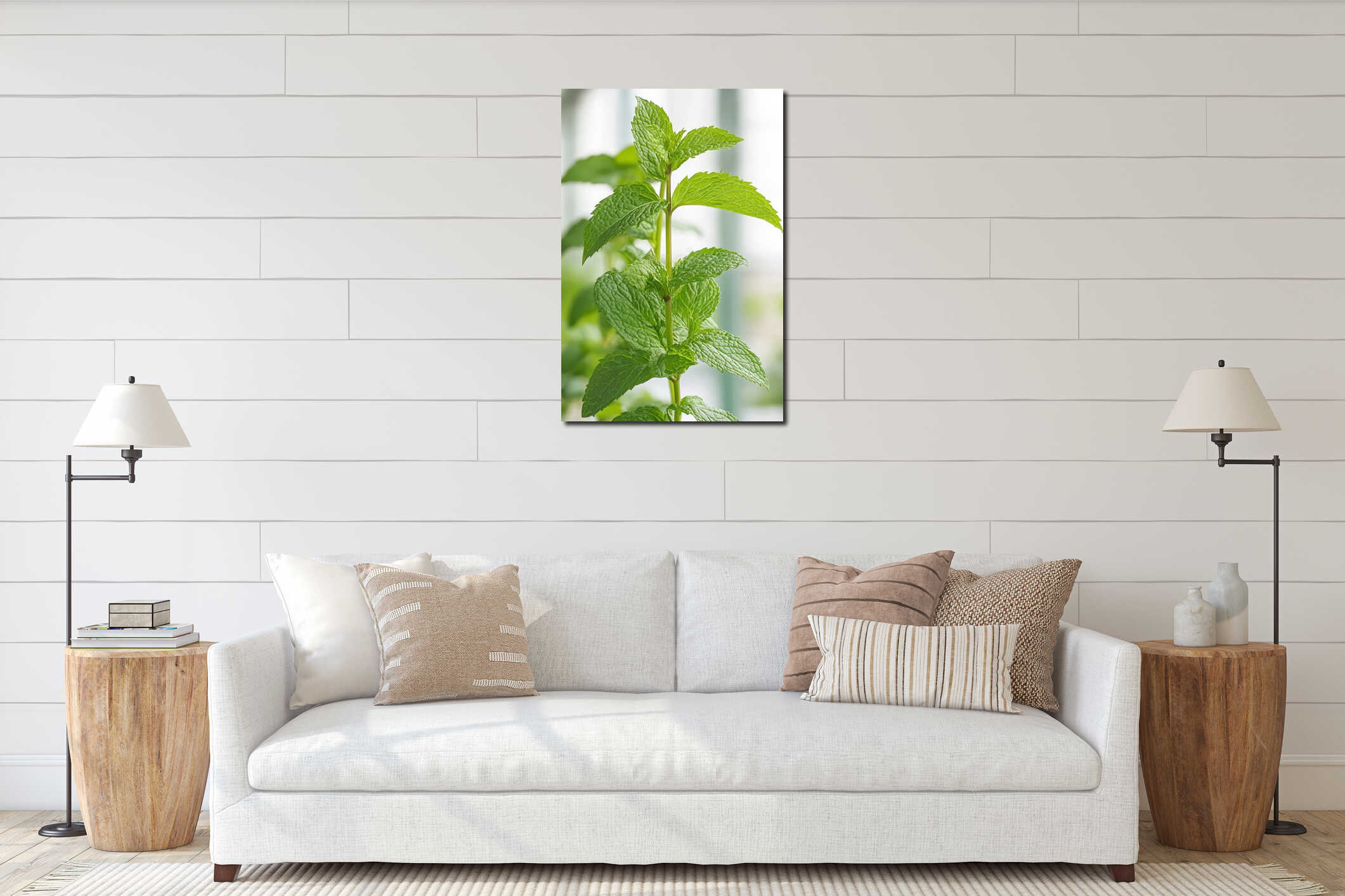 Canvas hanging interior mockup