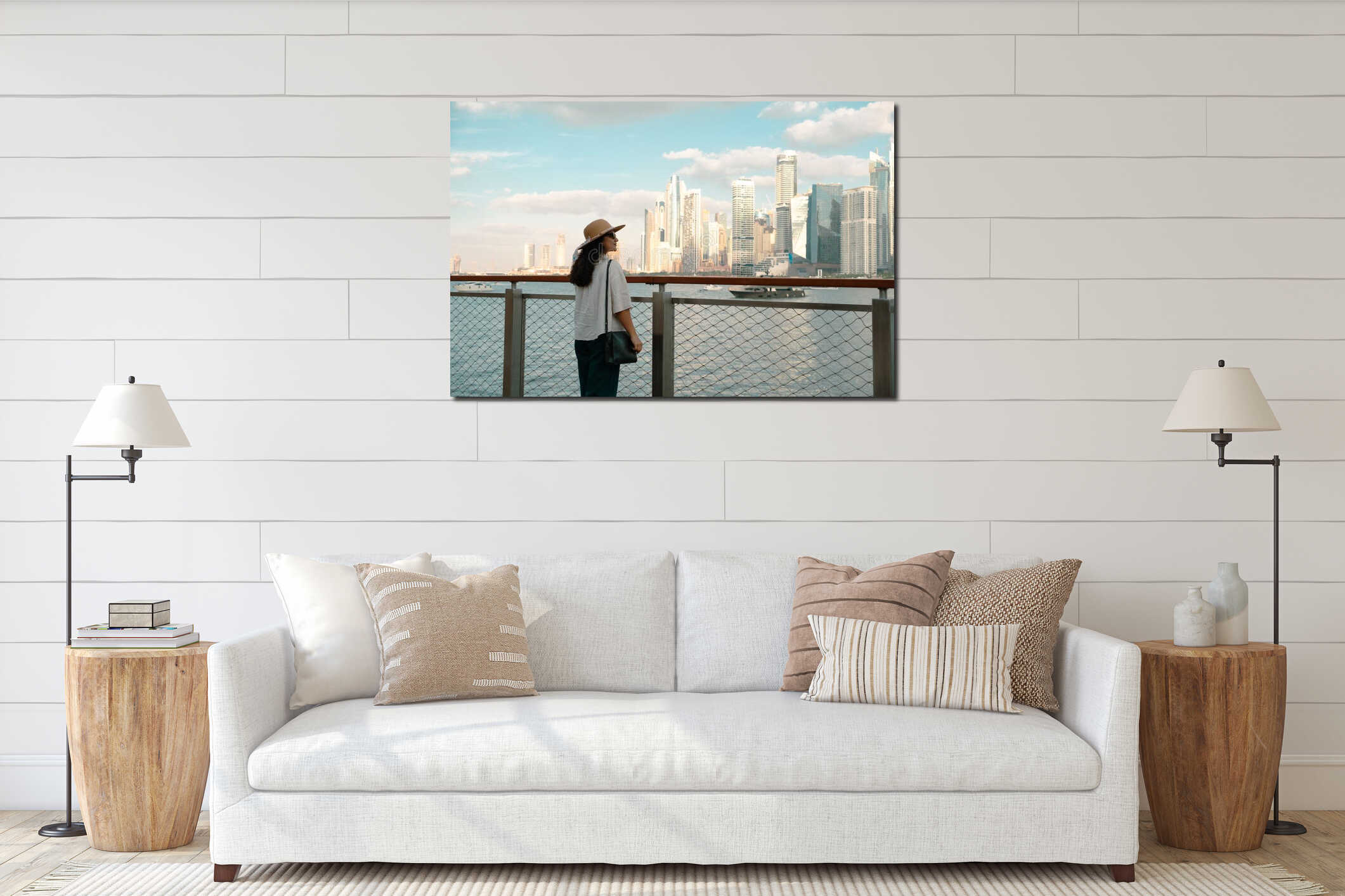 Canvas hanging interior mockup