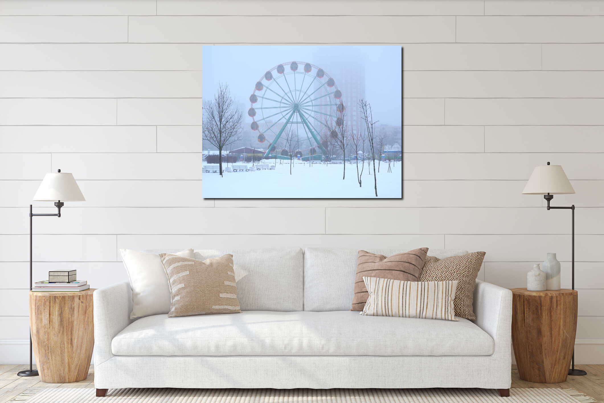 Canvas hanging interior mockup