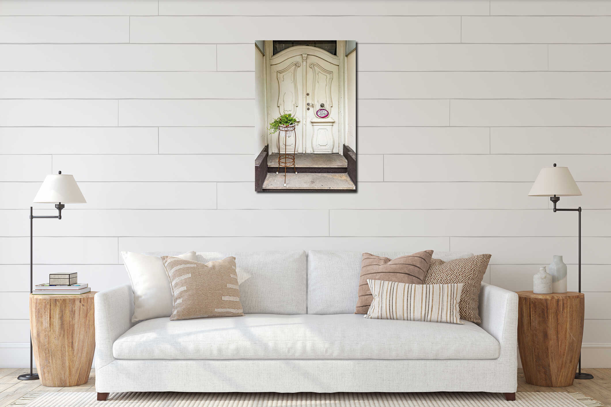 Canvas hanging interior mockup
