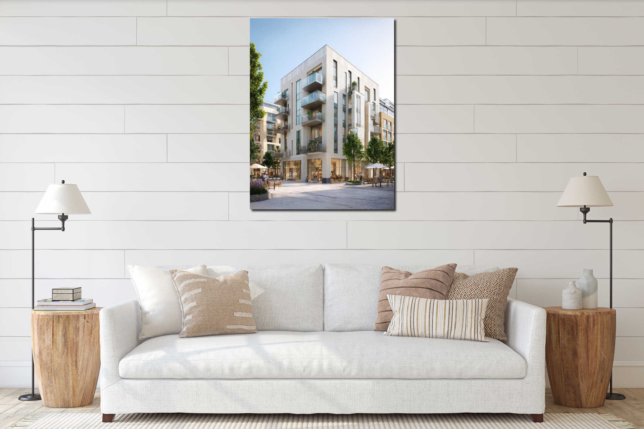 Canvas hanging interior mockup