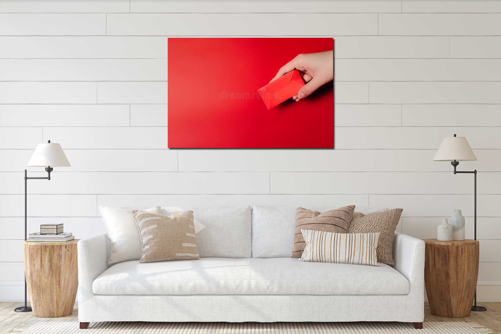Canvas hanging interior mockup