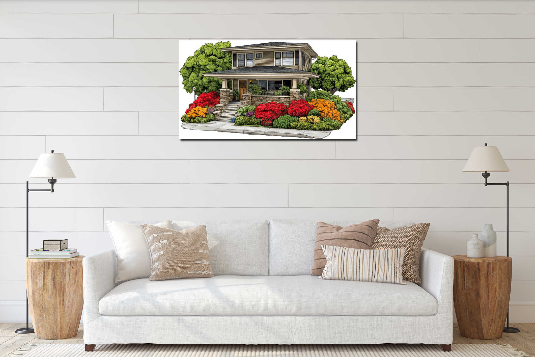 Canvas hanging interior mockup