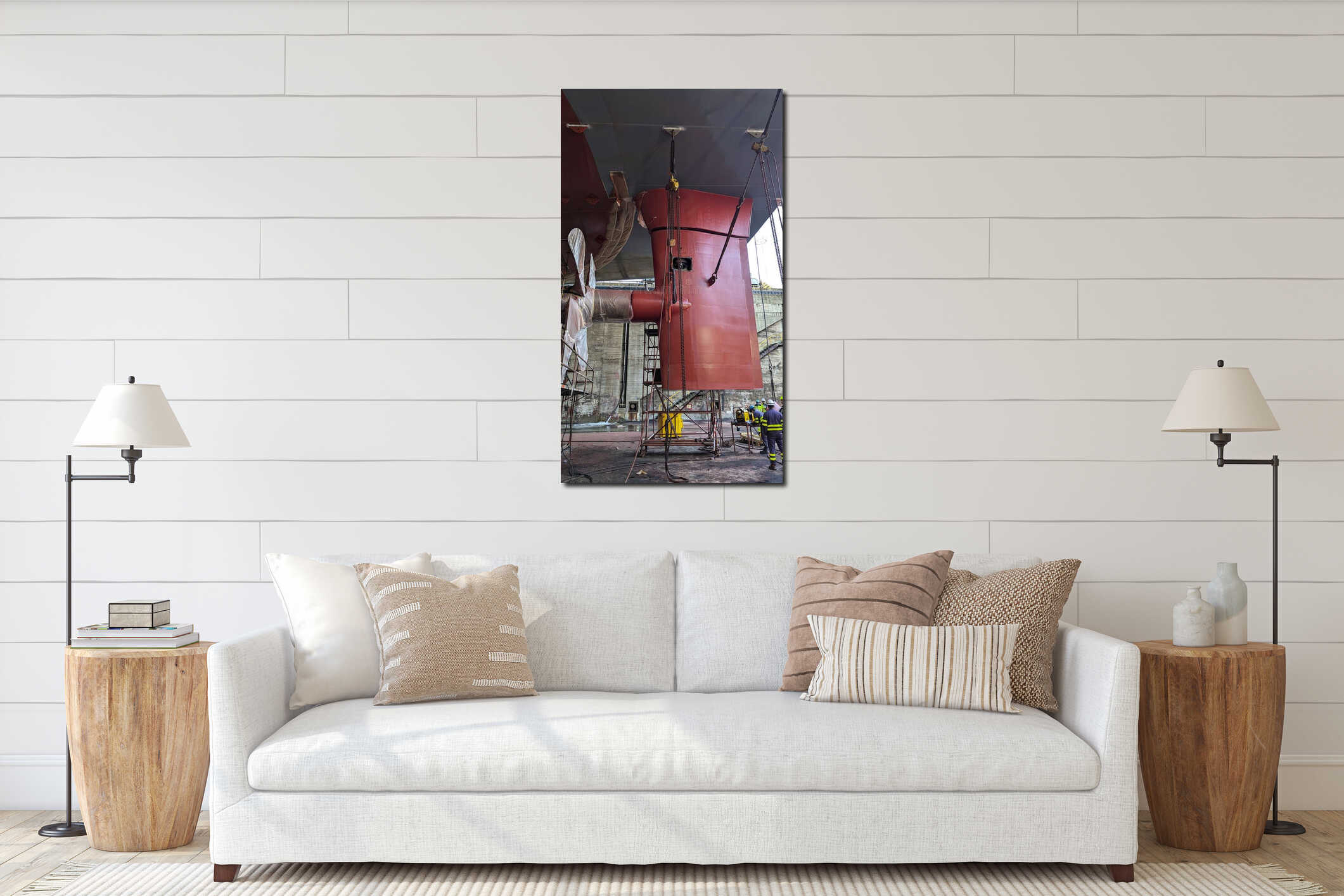 Canvas hanging interior mockup